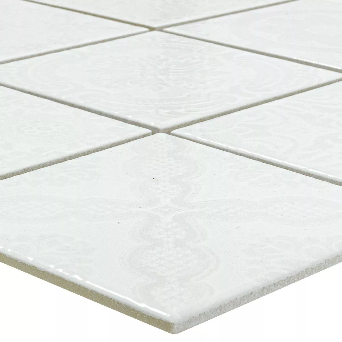 Keramik Mosaik Rivabella Relief Vit Keramik Mosaik Rivabella Relief Vit