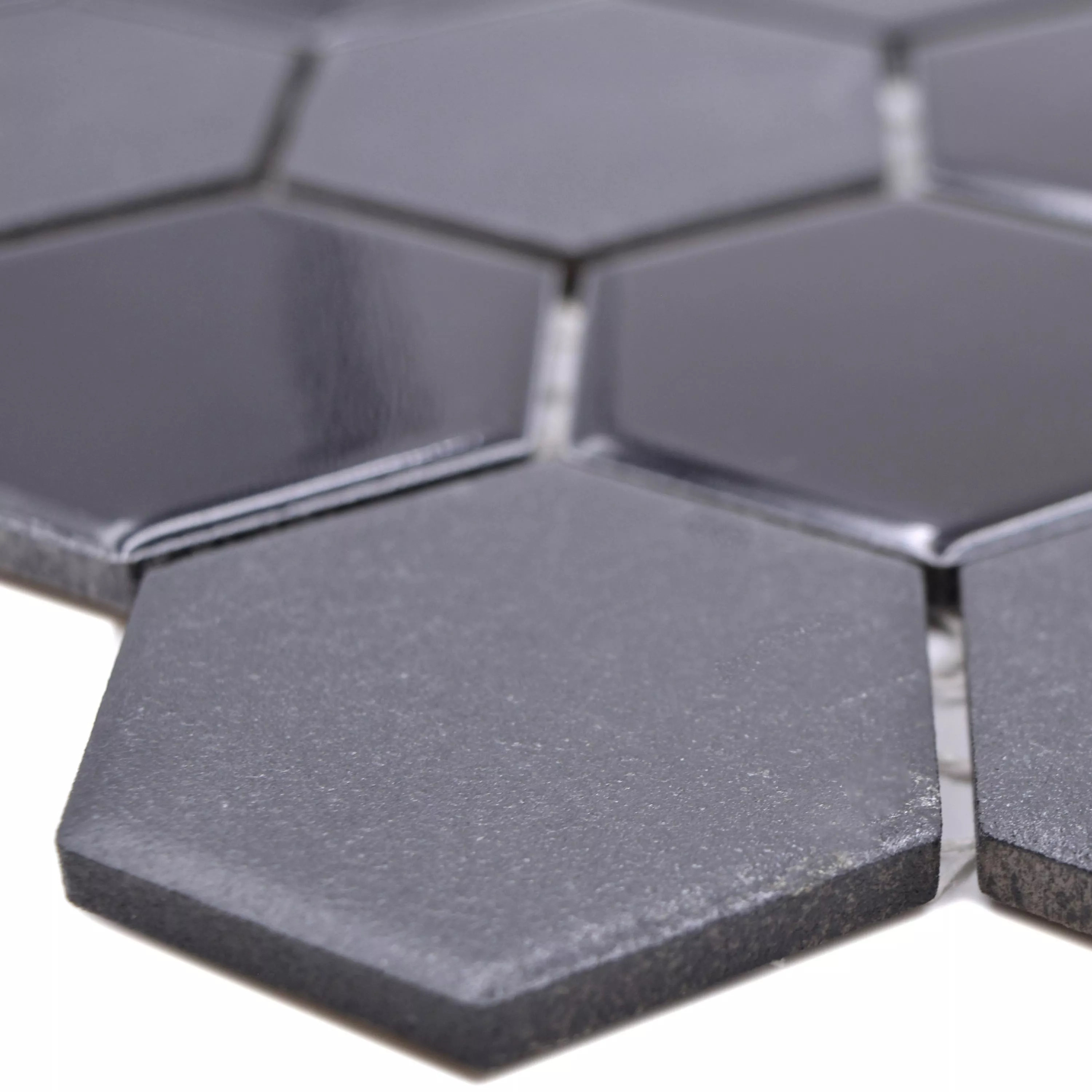Keramikmosaik Tripolis Schwarz R10B Hexagon 51