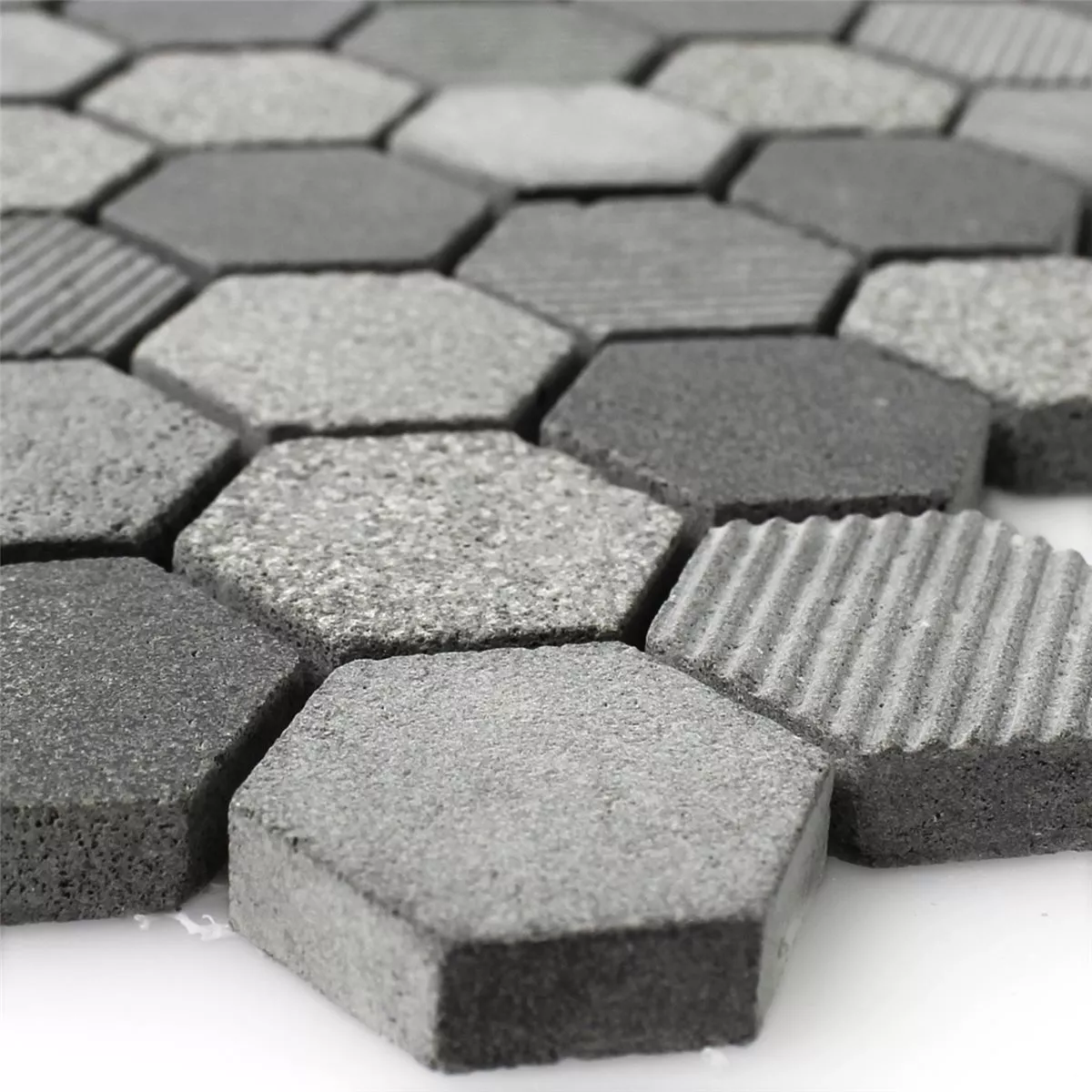 Mosaik Hexagon Natursten Notte Antracit Mosaik Hexagon Natursten Notte Antracit