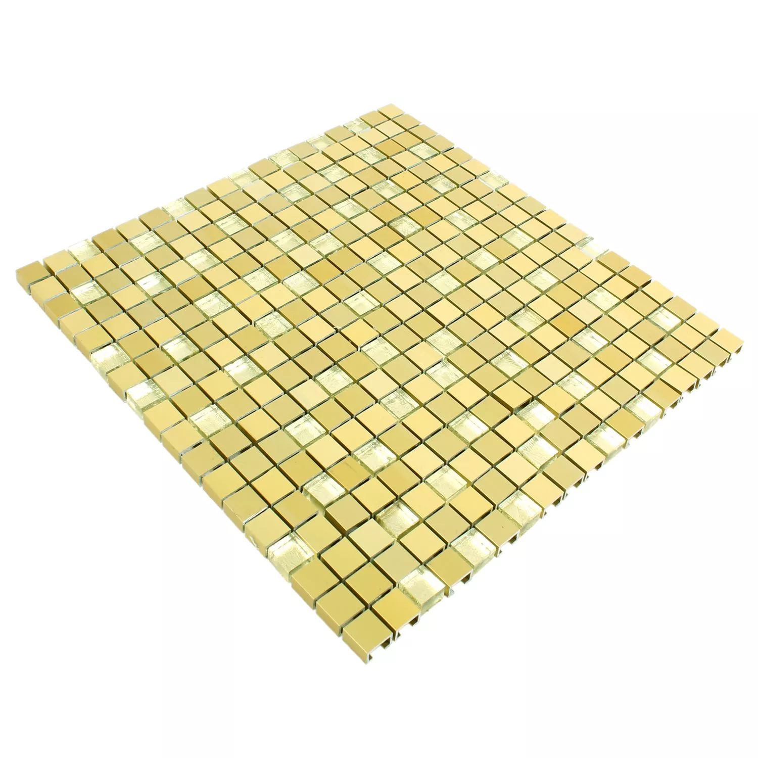 Mosaikfliesen Lissabon Aluminium Glas Mix Gold