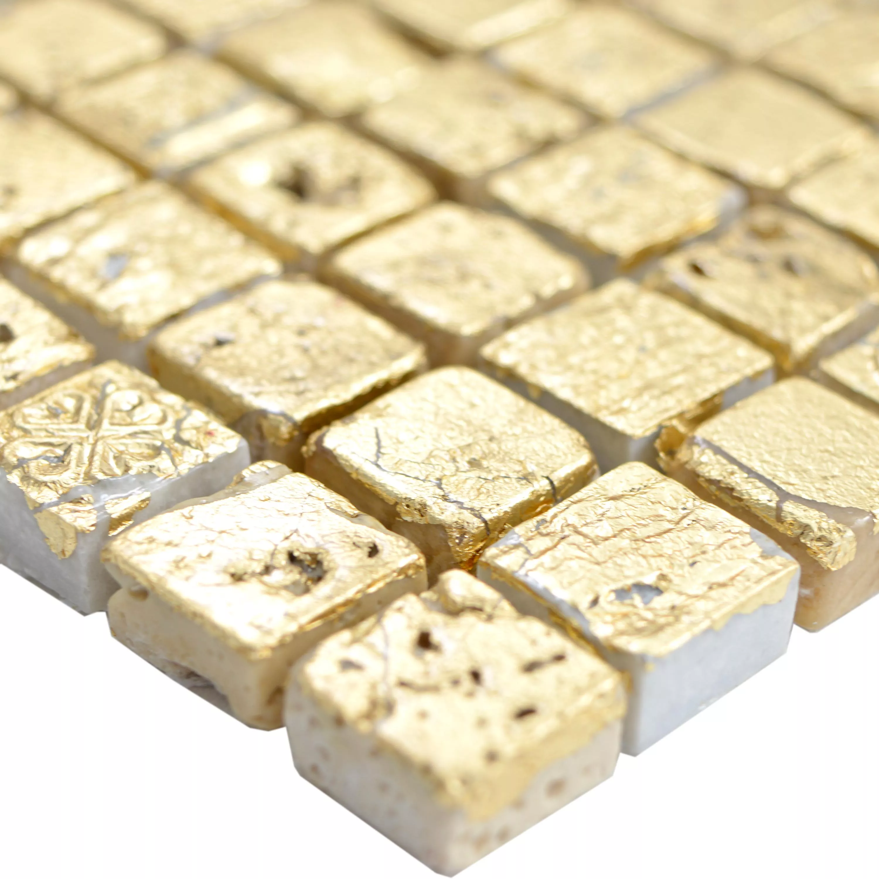 Natursten Resin Mosaik Lucky Guld Natursten Resin Mosaik Lucky Guld