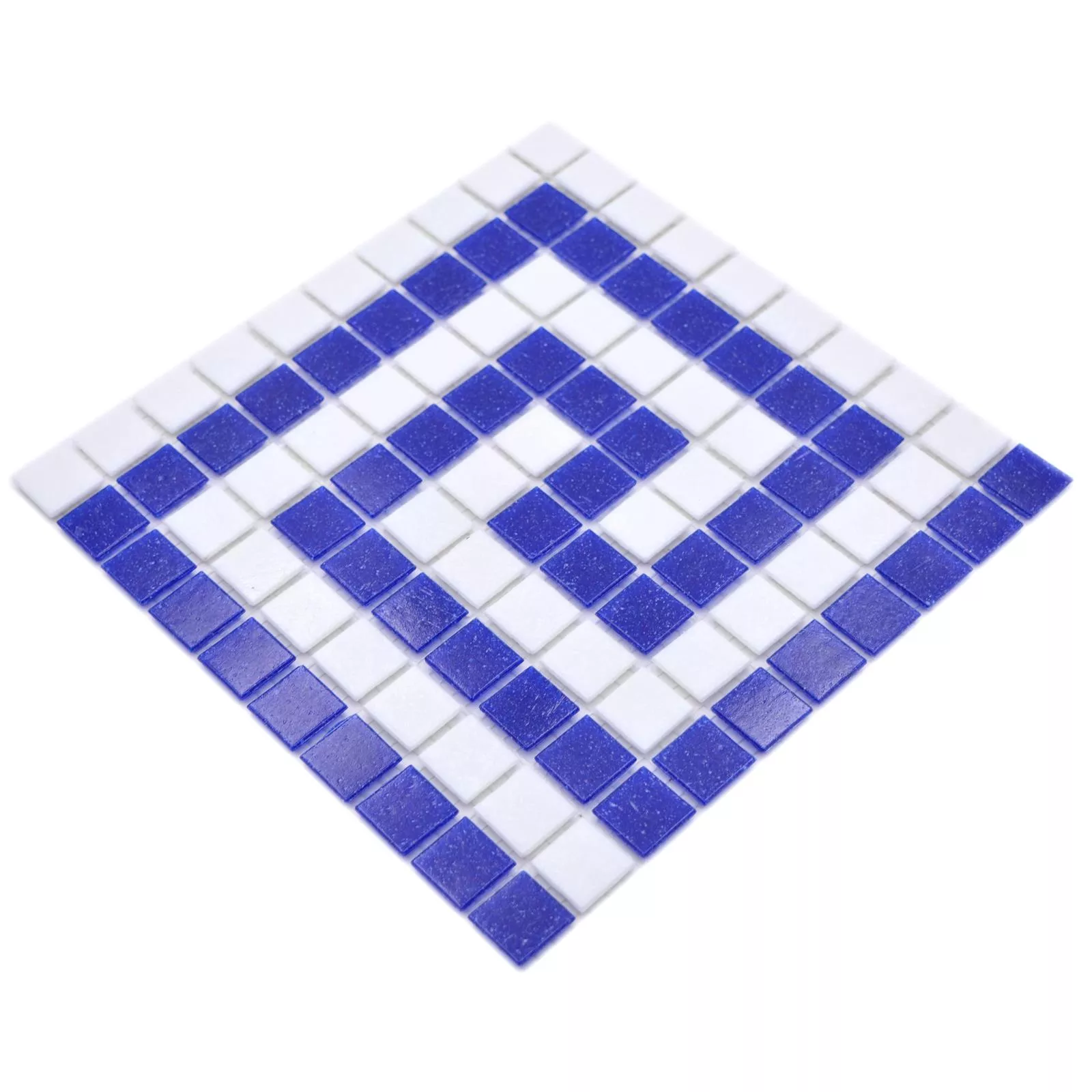 Muster von Schwimmbad Pool Mosaik Filyos Blau Weiß Papierverklebt