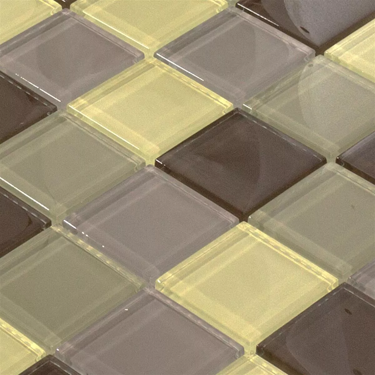 Muster von Glasmosaik Fliesen Glasgow Braun Mix