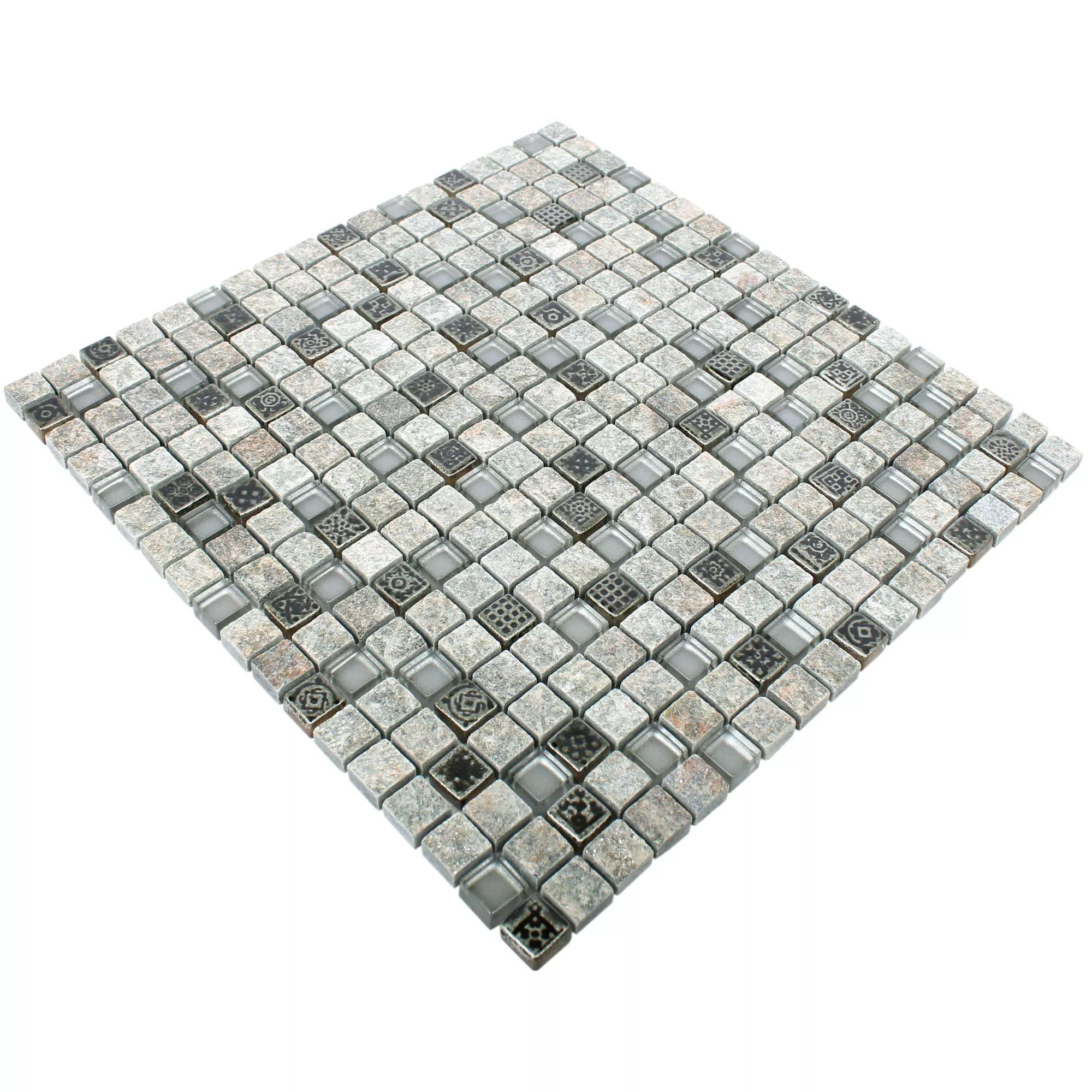 Glas Naturstein Resin Mosaikfliesen Zimtente Grau