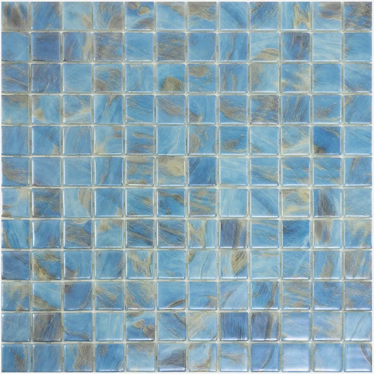 Glas Schwimmbad Pool Mosaik Alassio Blau 25