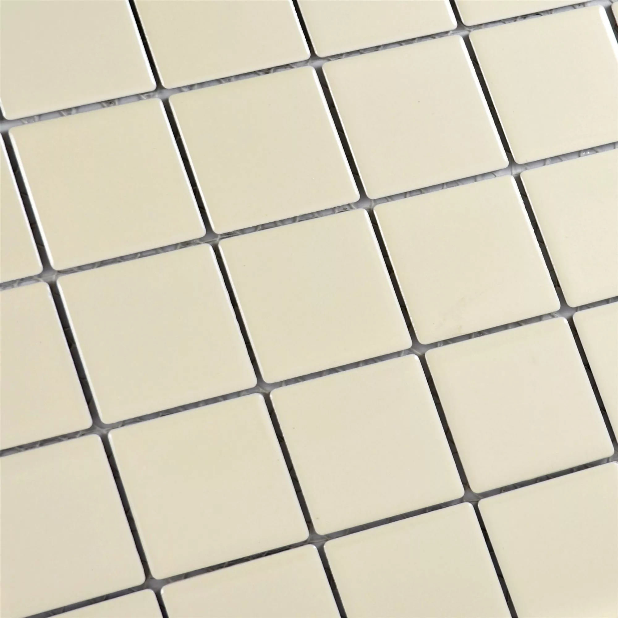 Keramik Mosaikfliesen Adrian Beige Glänzend Quadrat 48