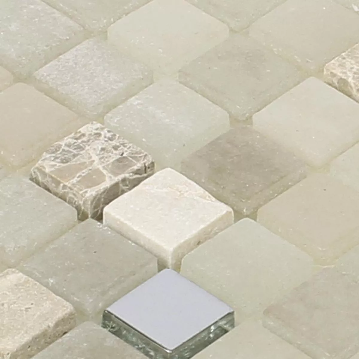 Muster von Mosaikfliesen Glas Naturstein Mix Freyland Beige