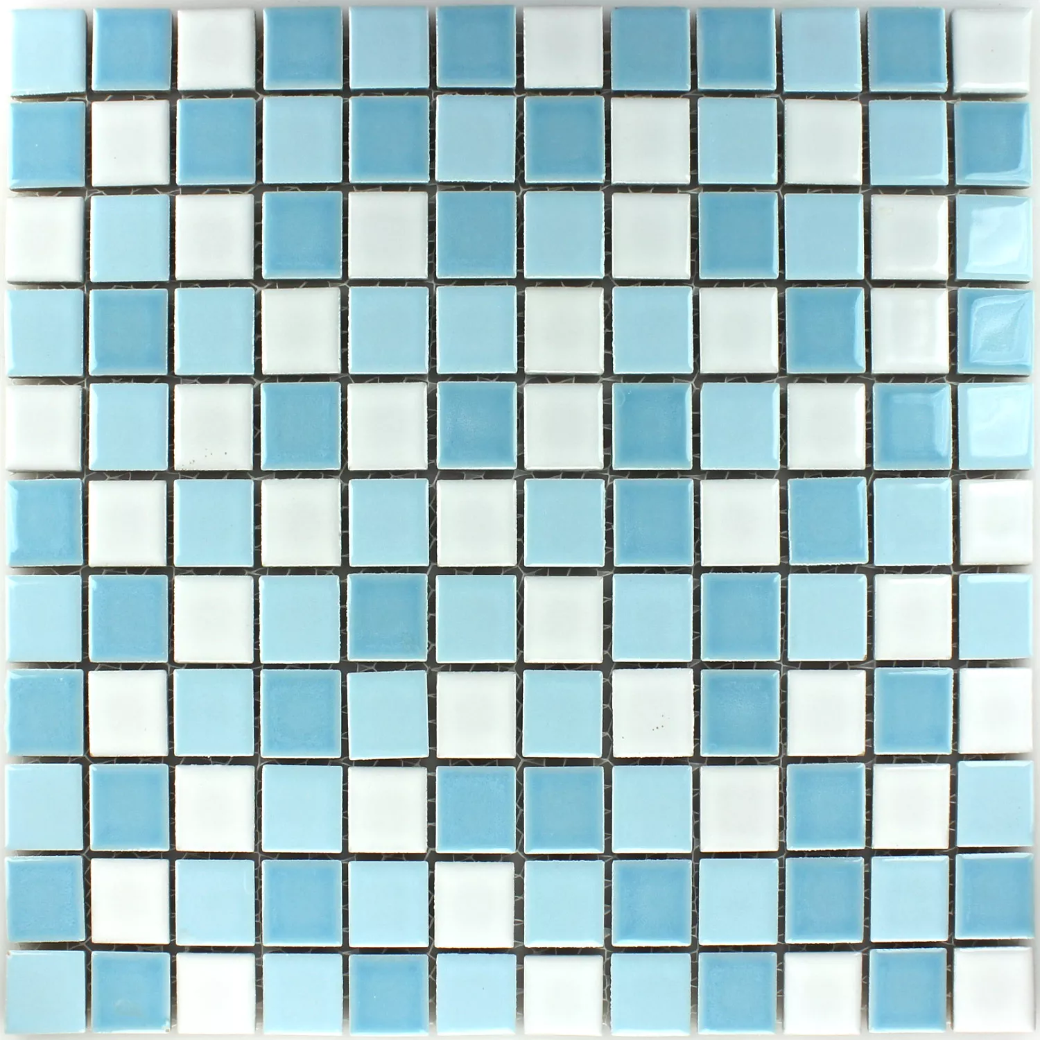 Keramik Mosaikfliesen Bodaway Blau Weiss 25x25x5mm