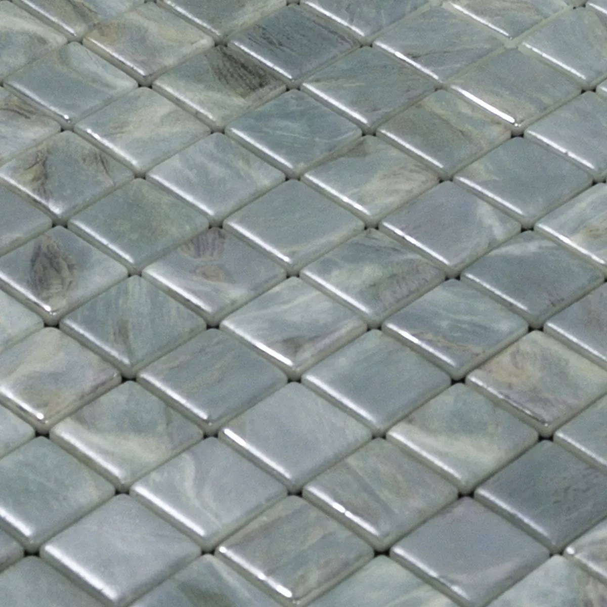 Glas Schwimmbad Pool Mosaik Alassio Grau 25