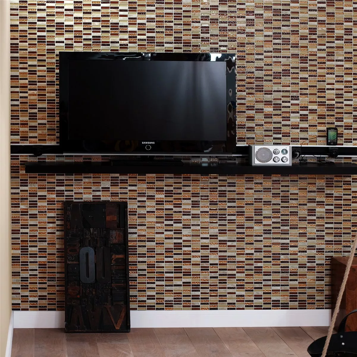 Mosaikfliesen Onyx Glas Stäbchen Braun Beige