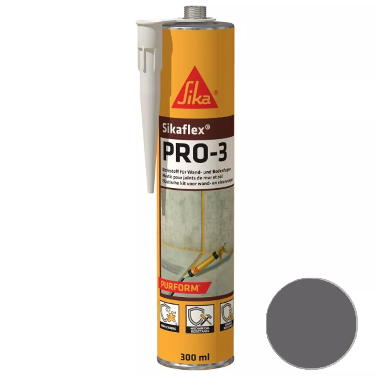 Fugendichtstoff Sikaflex Pro-3 Purform Betongrau 300 ml Fugendichtstoff Sikaflex Pro-3 Purform Betongrau 300 ml