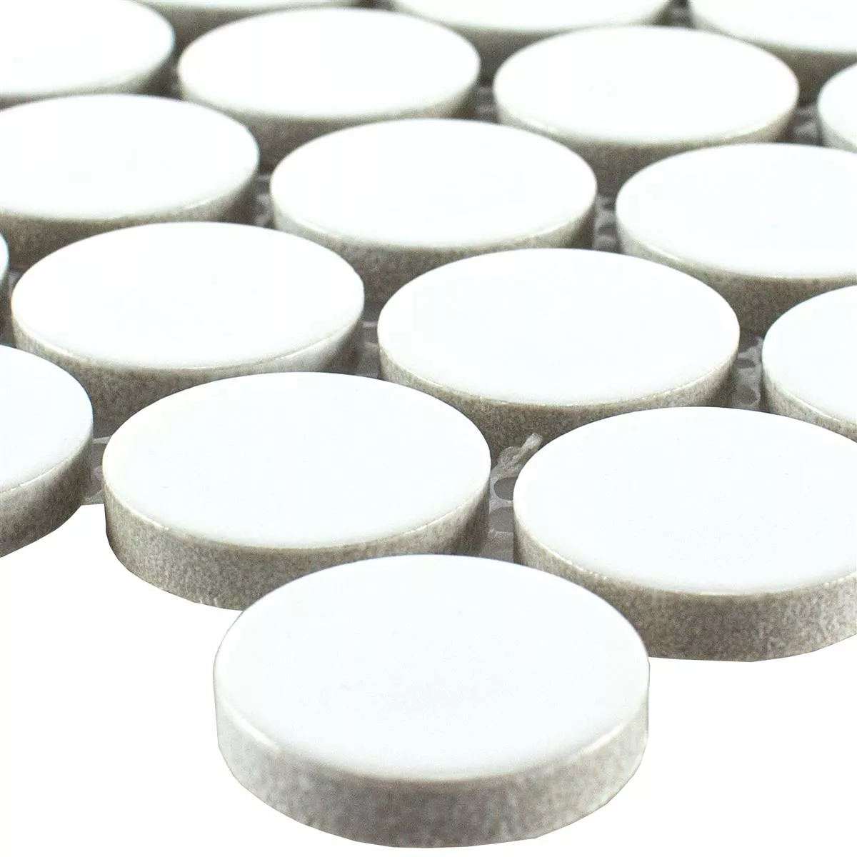Keramik Knopp Mosaik LaRosita Vit Glänsande Keramik Knopp Mosaik LaRosita Vit Glänsande
