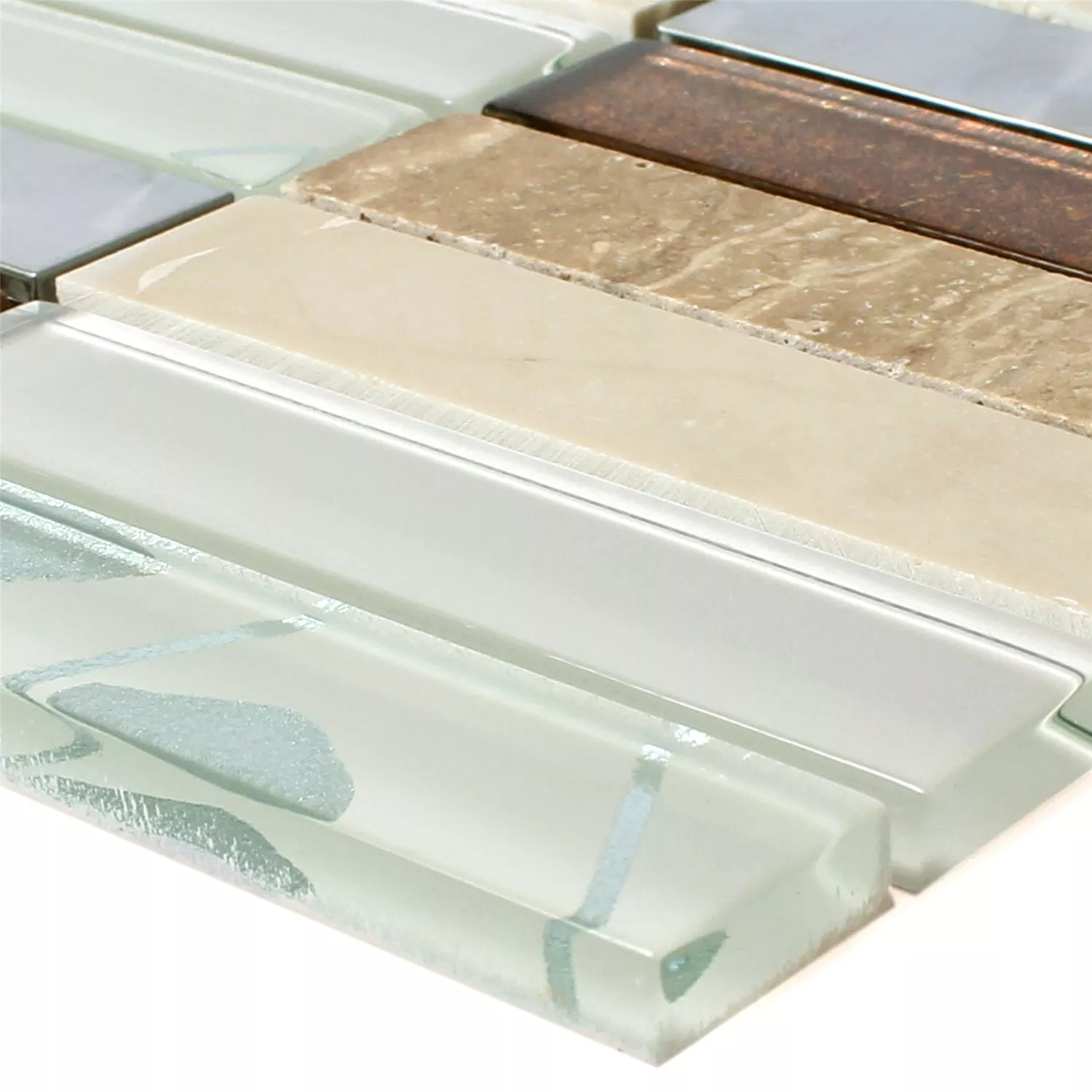 Mosaik Musical Glas Sten Stål Mix Beige Mosaik Musical Glas Sten Stål Mix Beige