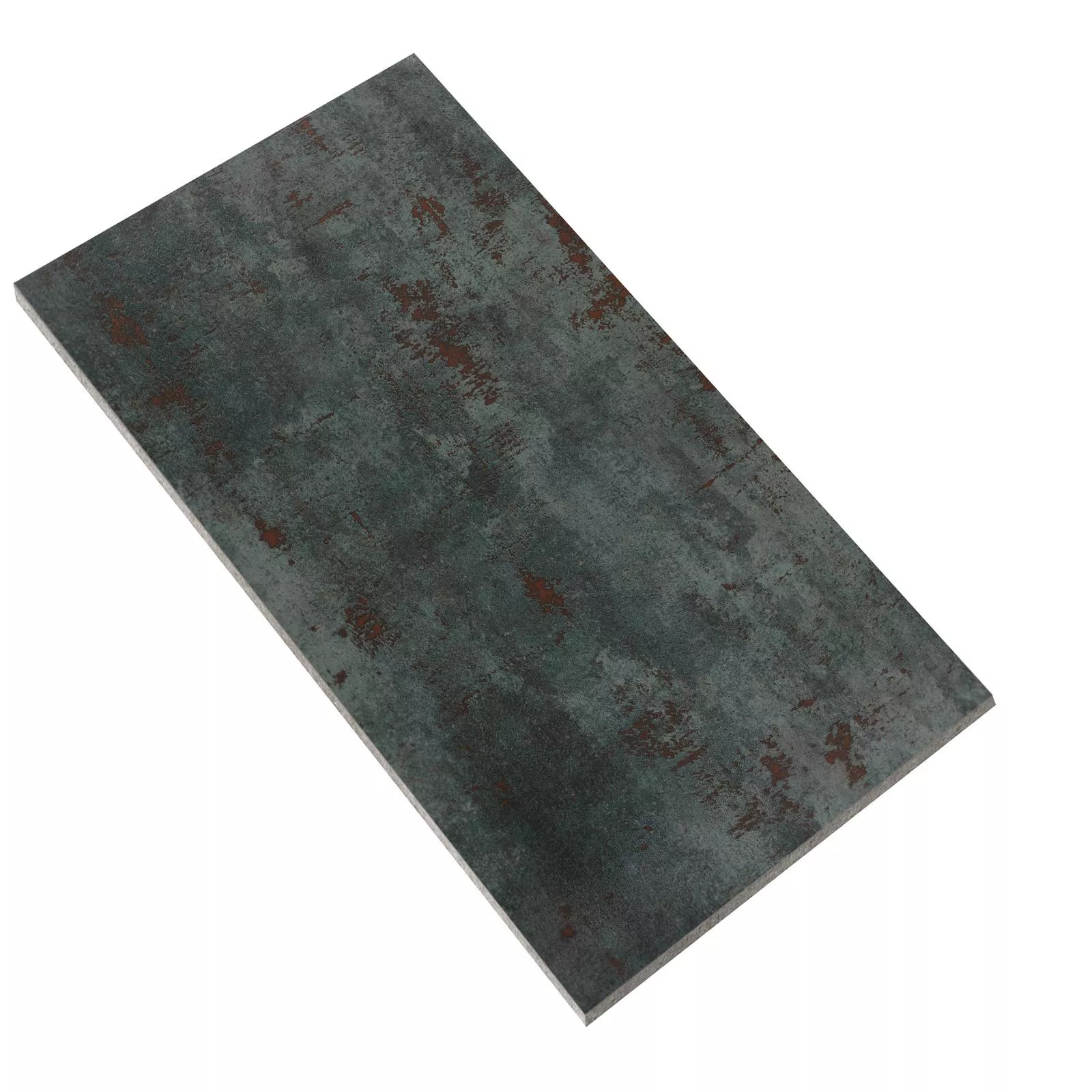 Muster Bodenfliesen Phantom Metalloptik Anpoliert Sea Green 30x60cm