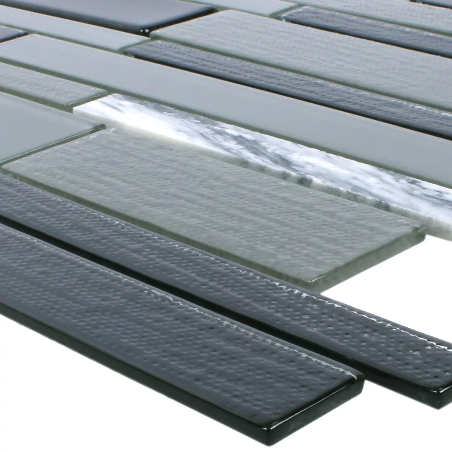 Mosaik Glas Natursten Kalamos Svart Grå Mosaik Glas Natursten Kalamos Svart Grå