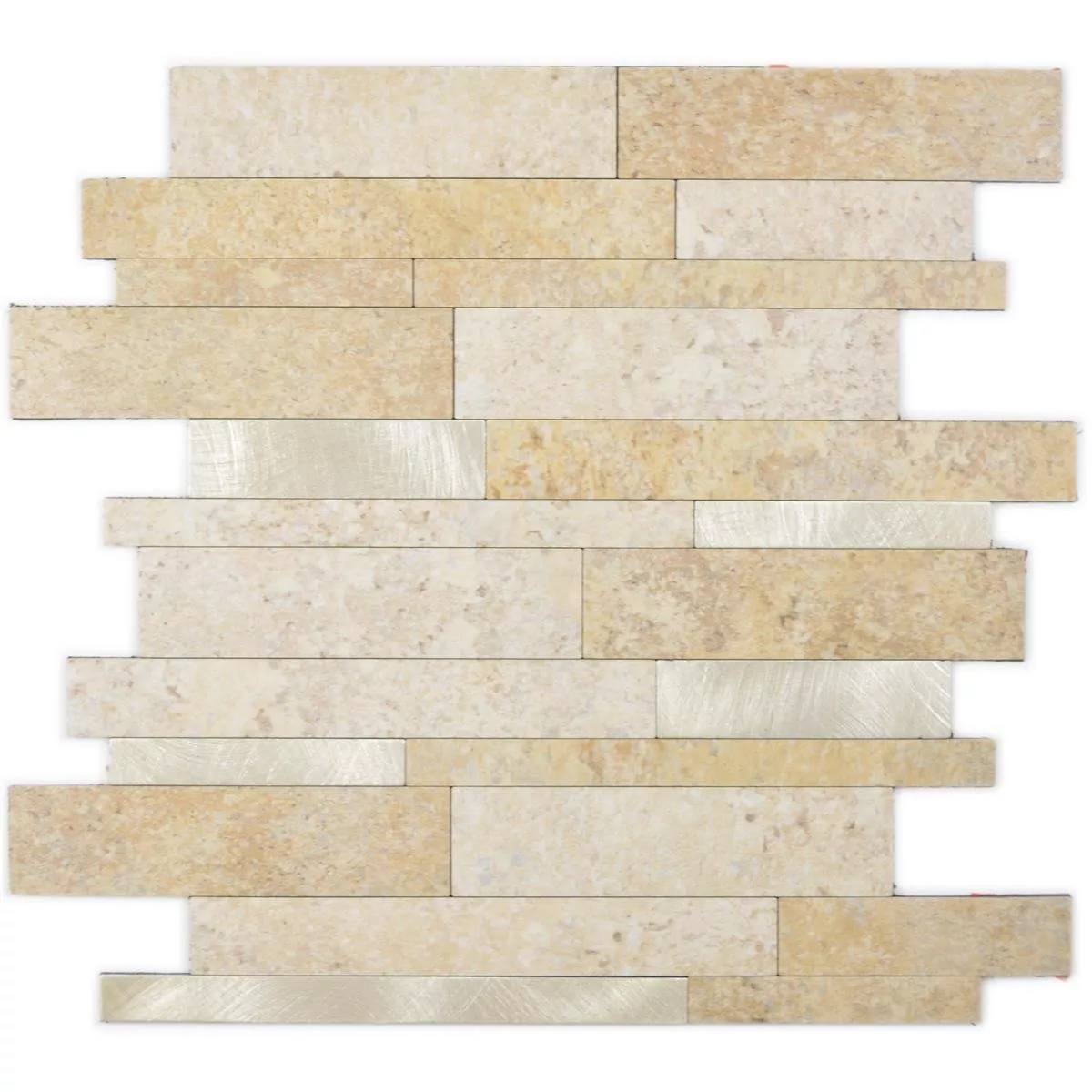 Vinyl Mosaikfliesen Mirbach Selbstklebend Beige Gold