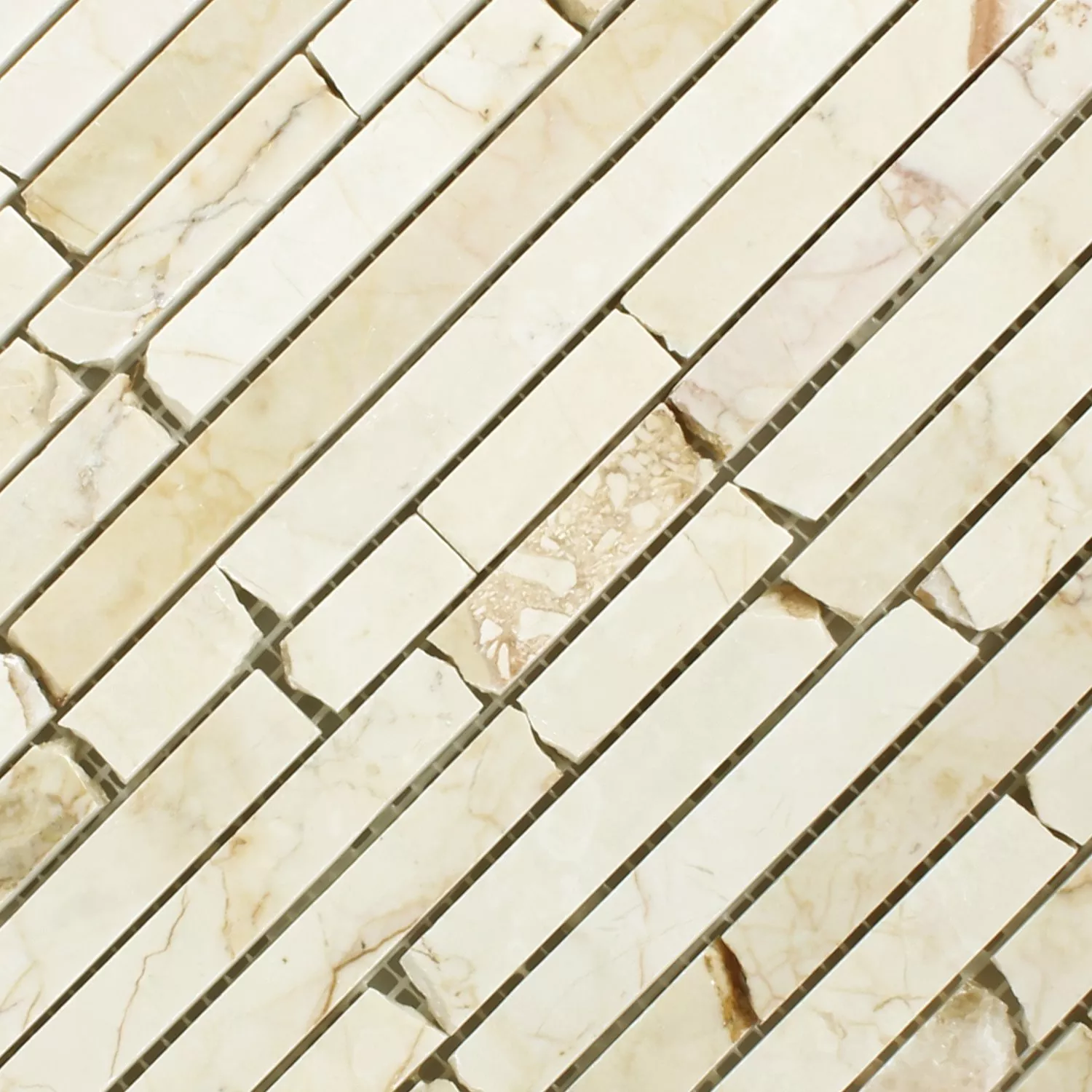 Marmor Brick Mosaik Fliesen Golden Cream Poliert