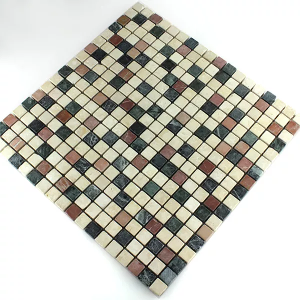 Mosaikfliesen Marmor Bunt Mix 15x15x7mm