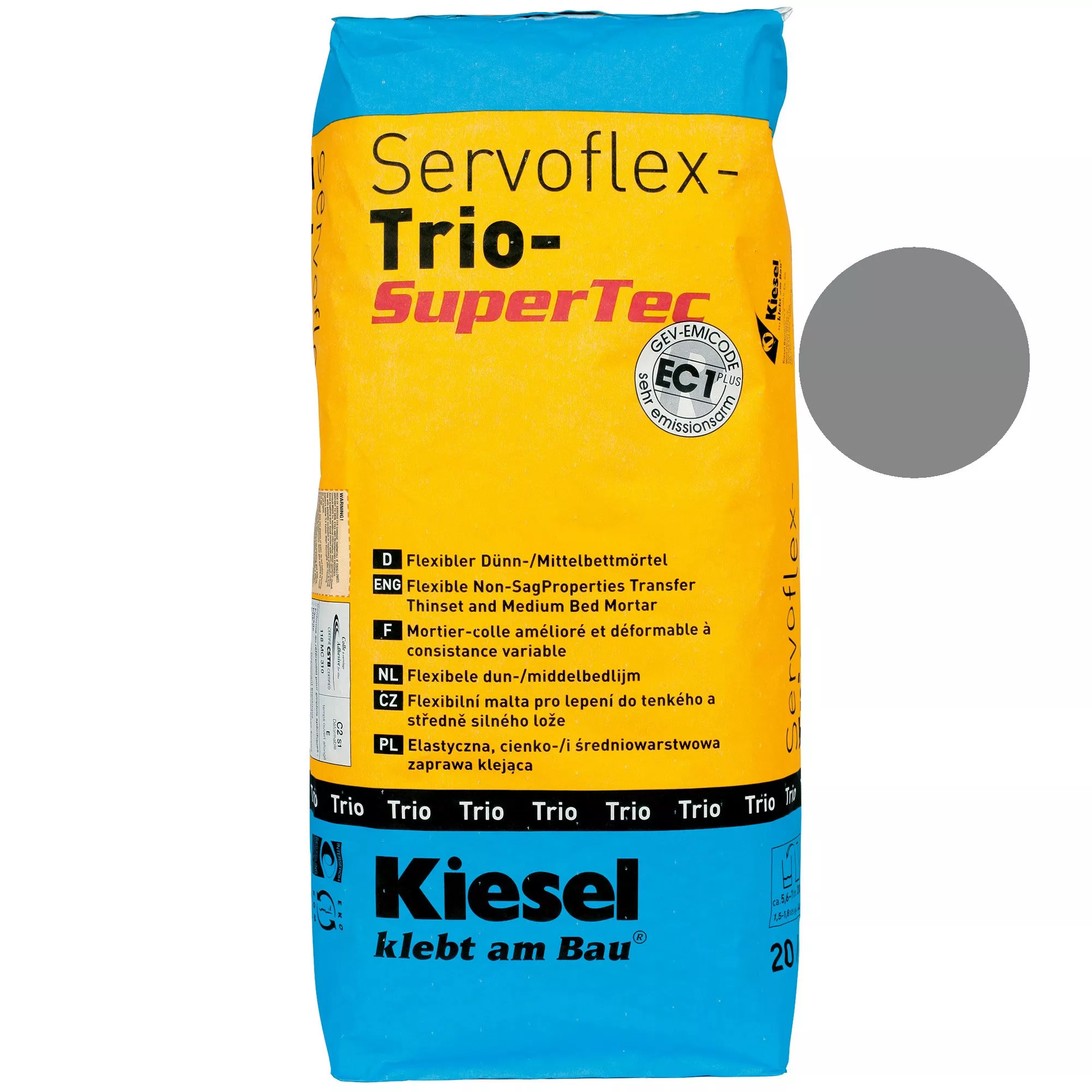 Kiesel Fliesenkleber Servoflex Dünn- und Mittelbettmörtel Grau 20Kg Kiesel Fliesenkleber Servoflex Dünn- und Mittelbettmörtel Grau 20Kg