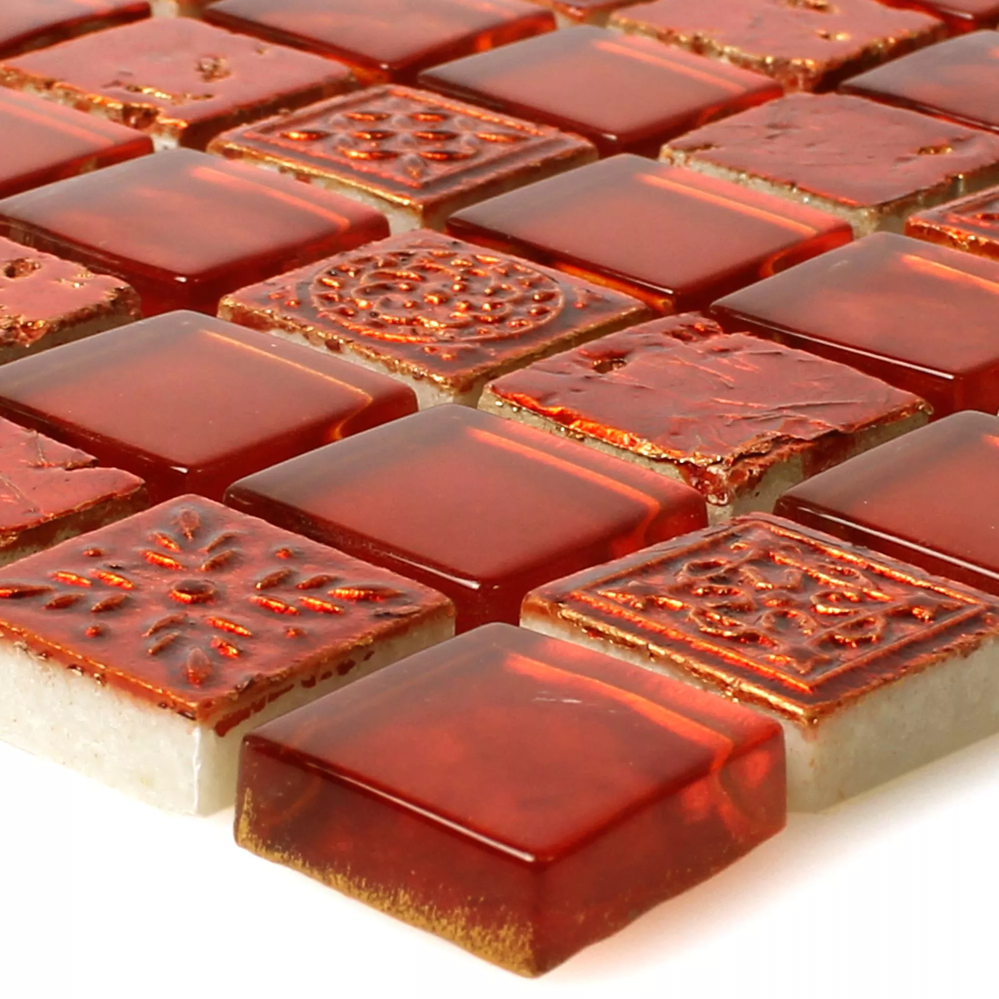 Mosaik Georgia Glas Natursten Mix Röd Mosaik Georgia Glas Natursten Mix Röd