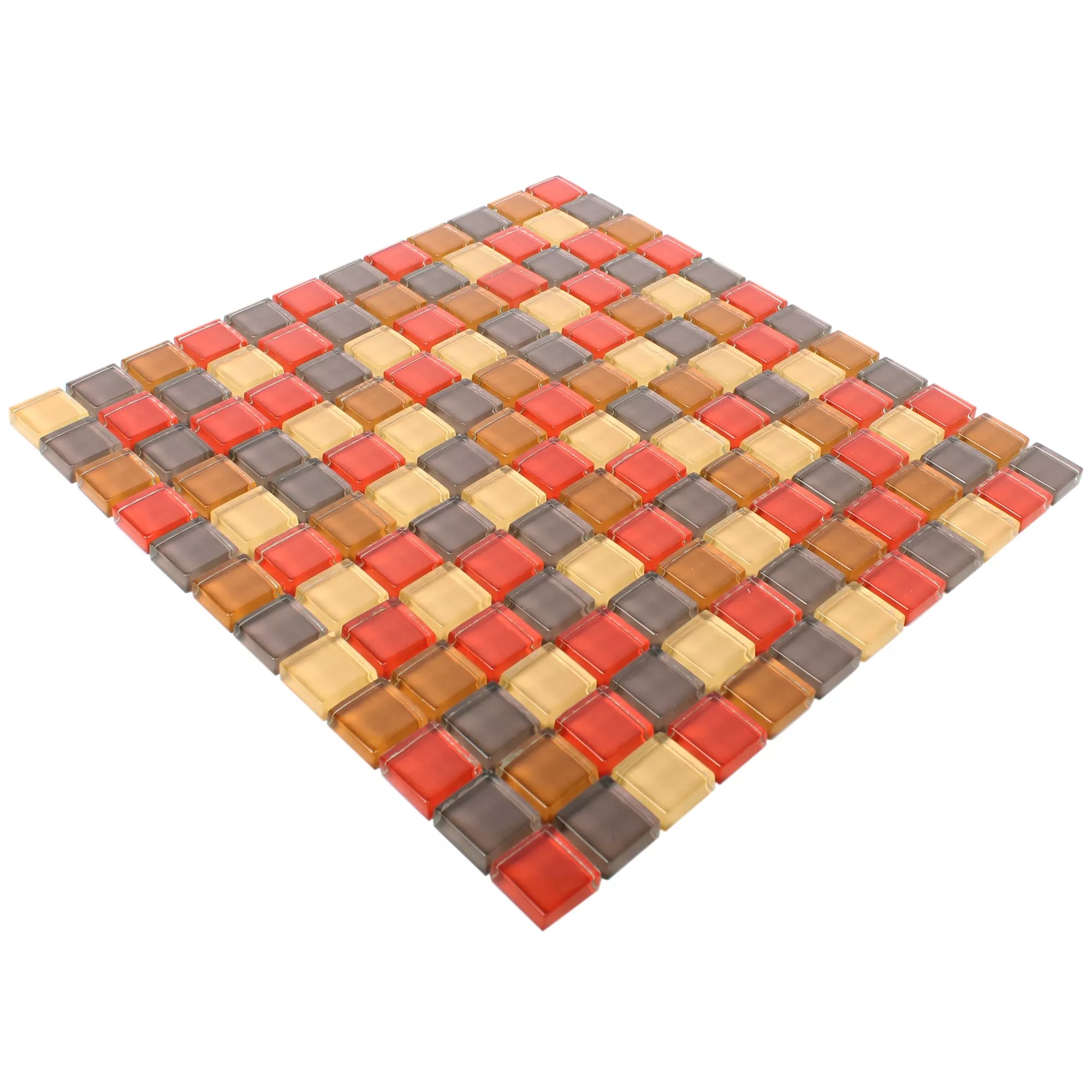 Glasmosaik Fliesen 23x23x8mm Rot Mix