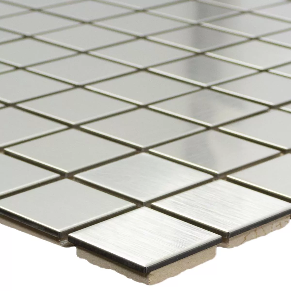 Mosaik Rostfritt Stål Borstat Silvernova Fyrkant 23 Mosaik Rostfritt Stål Borstat Silvernova Fyrkant 23