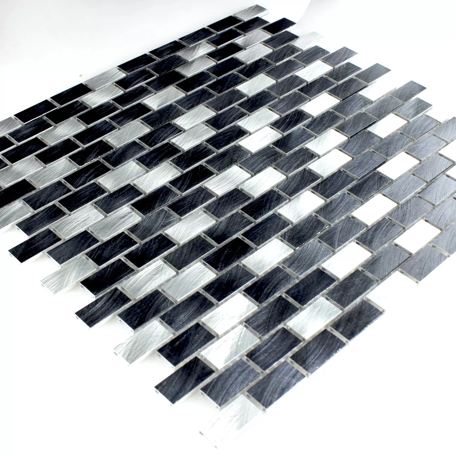 Aluminium Metall Mosaikfliesen Charmant Silber Schwarz