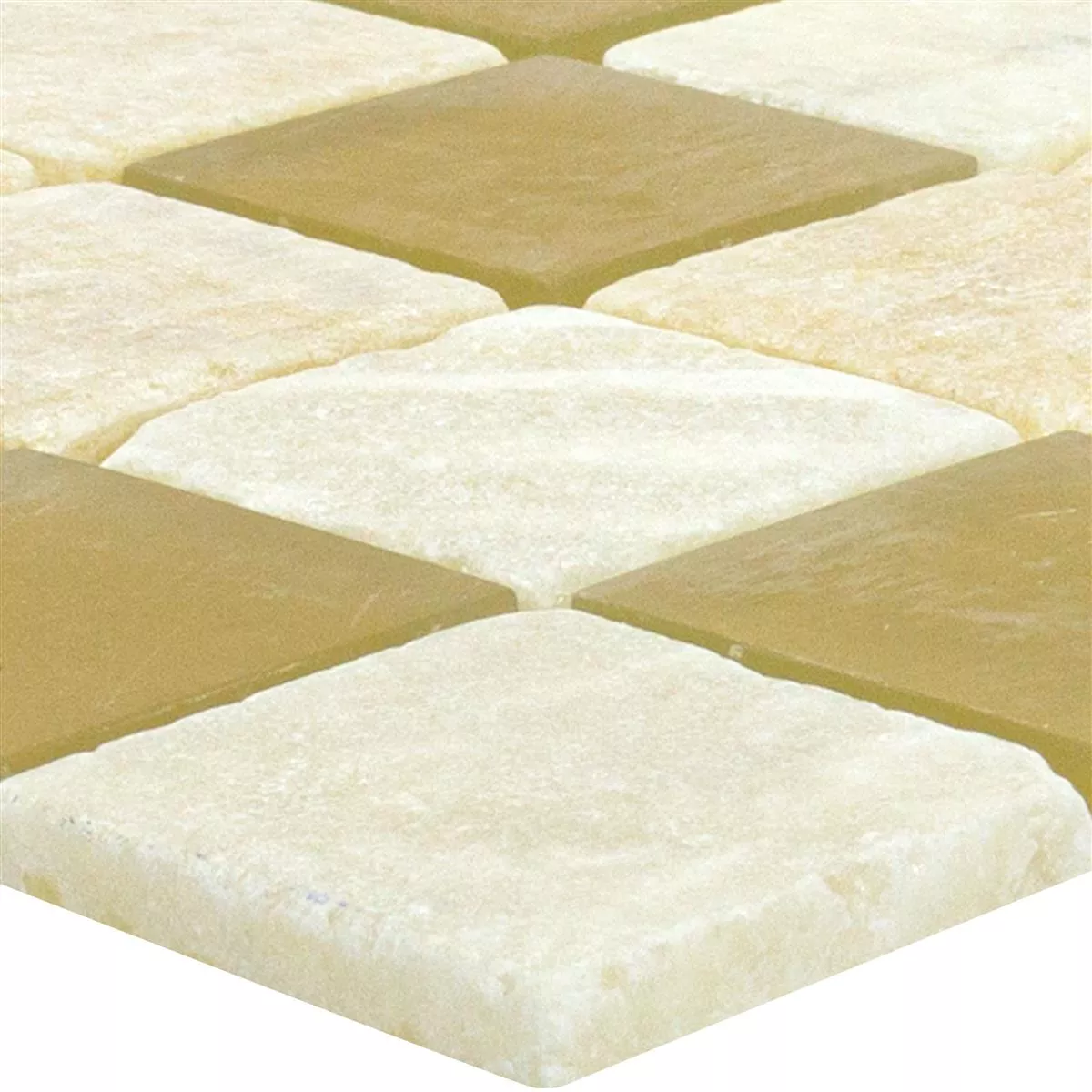 Glas Naturstein Mosaik Fliesen Aurelius Braun Beige Mix