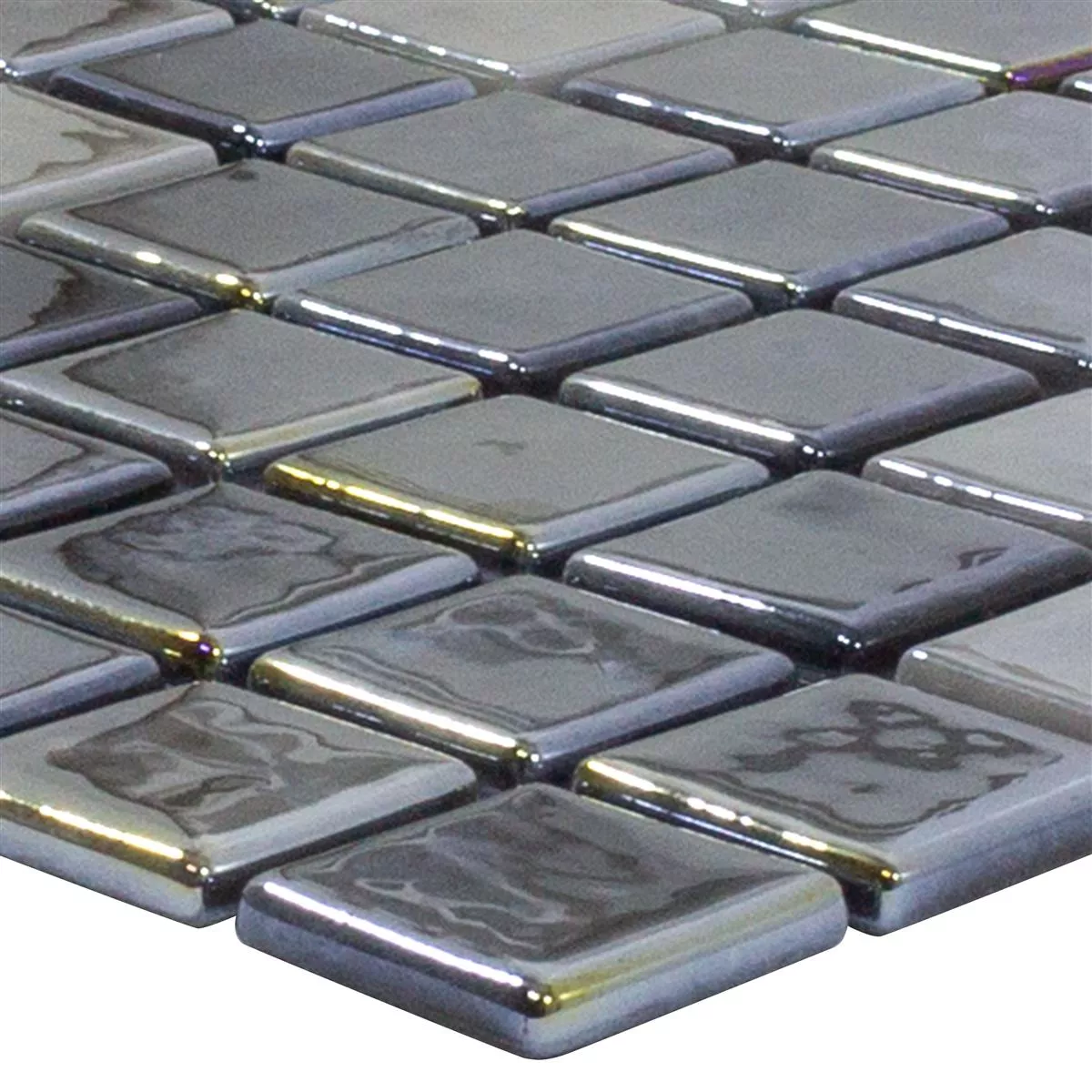 Glasmosaik Plattor Silvertown Antracit Metallic 25x25mm Glasmosaik Plattor Silvertown Antracit Metallic 25x25mm