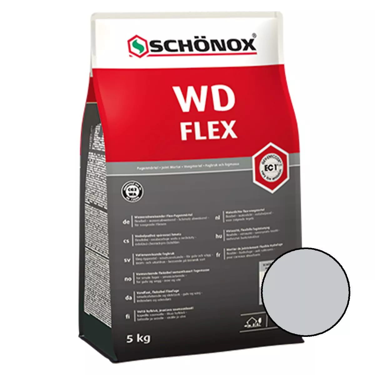 Fugenmörtel Schönox WD Flex Silbergrau 15 Kg