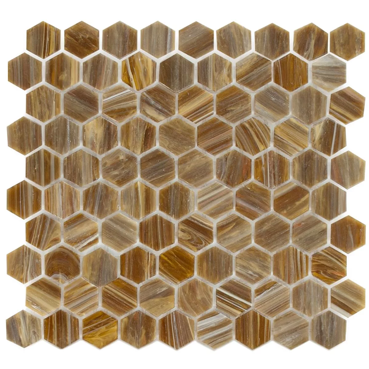 Glasmosaik Plattor Trend-Vi Hexagon 282 Brons Brun Glasmosaik Plattor Trend-Vi Hexagon 282 Brons Brun