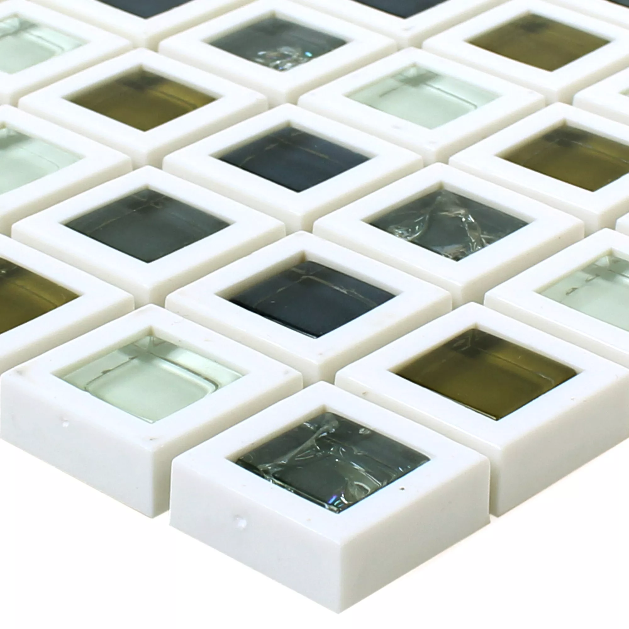 Glas Plast Mosaik Anatolia Grön Vit Glas Plast Mosaik Anatolia Grön Vit