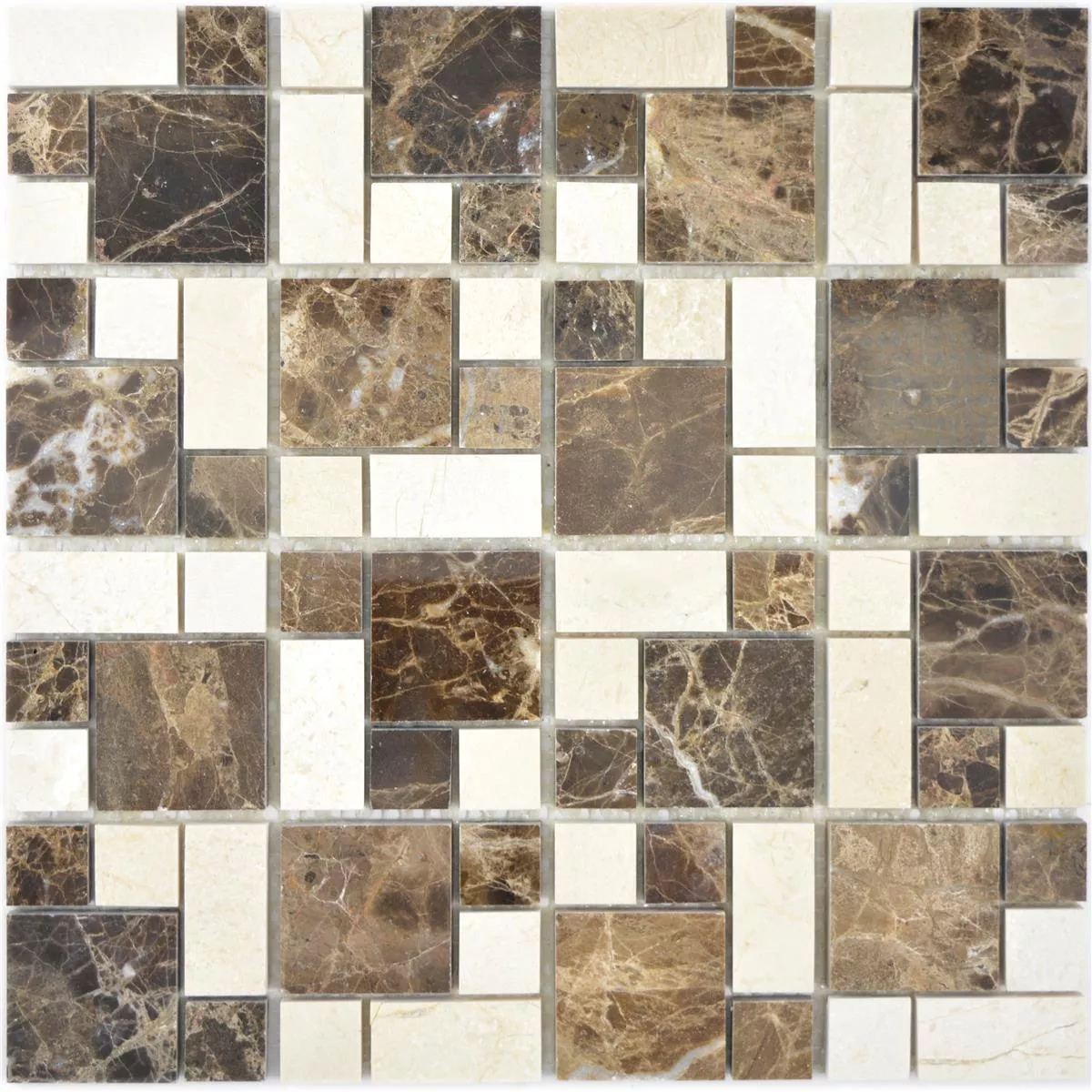 Marmor Naturstein Mosaik Fliesen Cordoba Emprador Dark Beige