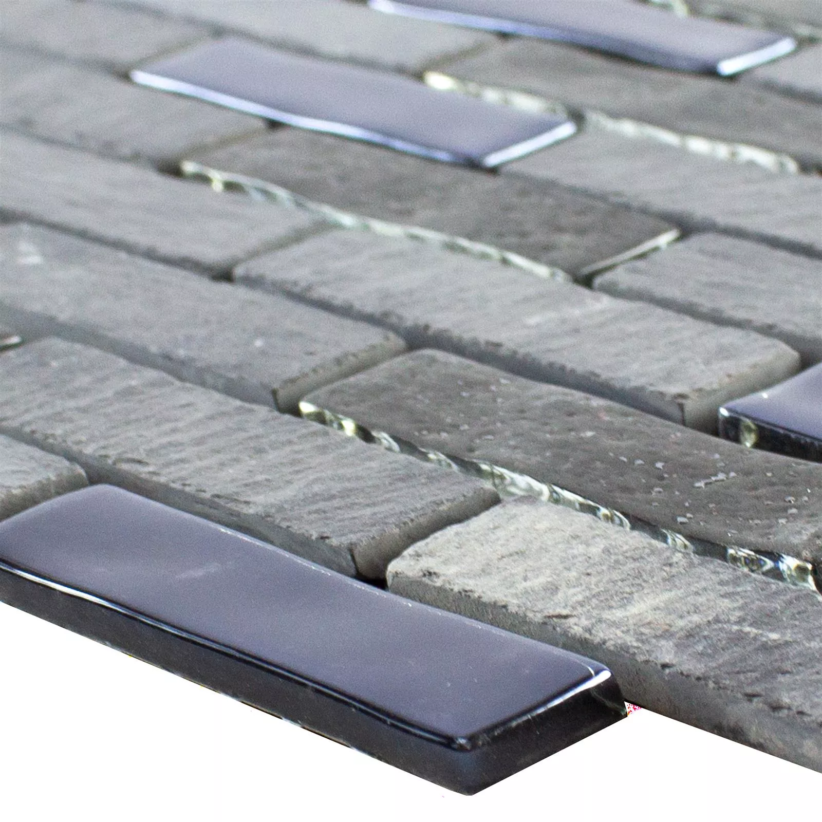 Glas Natursten Mosaik Concetto Självhäftande Svart Glas Natursten Mosaik Concetto Självhäftande Svart