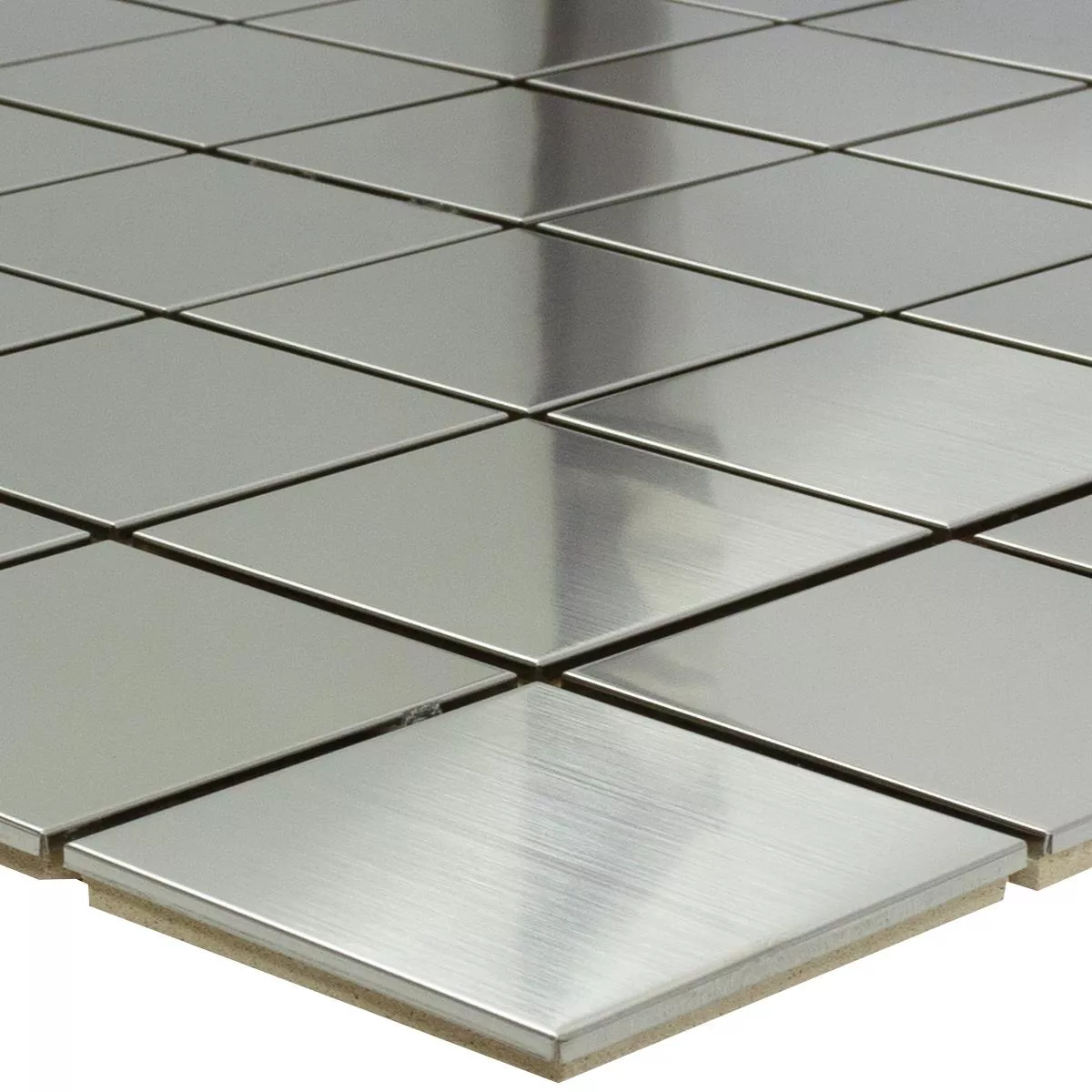 Mosaik Rostfritt Stål Borstat Silvernova Fyrkant 48 Mosaik Rostfritt Stål Borstat Silvernova Fyrkant 48