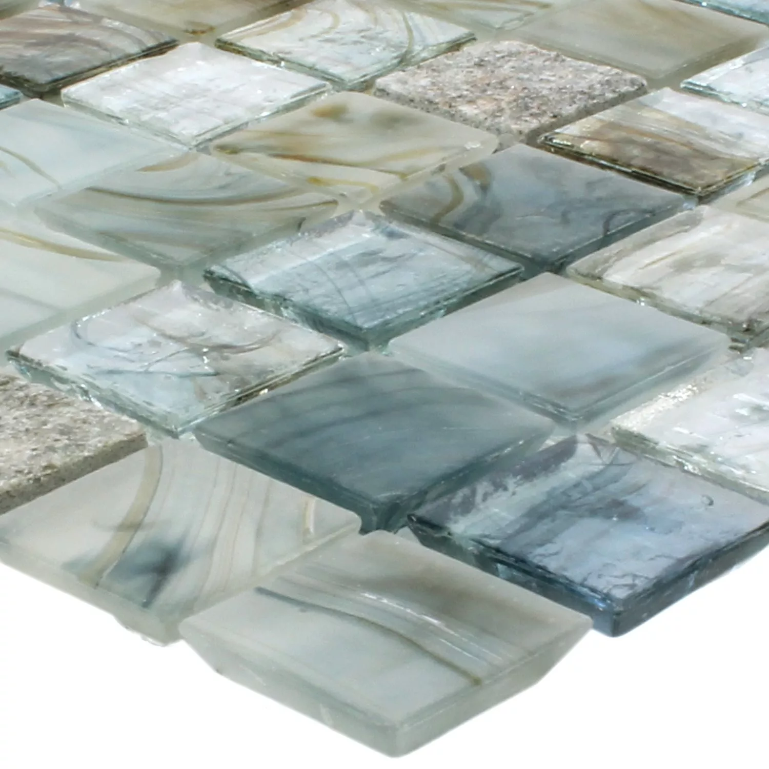 Glas Natursten Mosaik Daily Rush Cream Grå Glas Natursten Mosaik Daily Rush Cream Grå