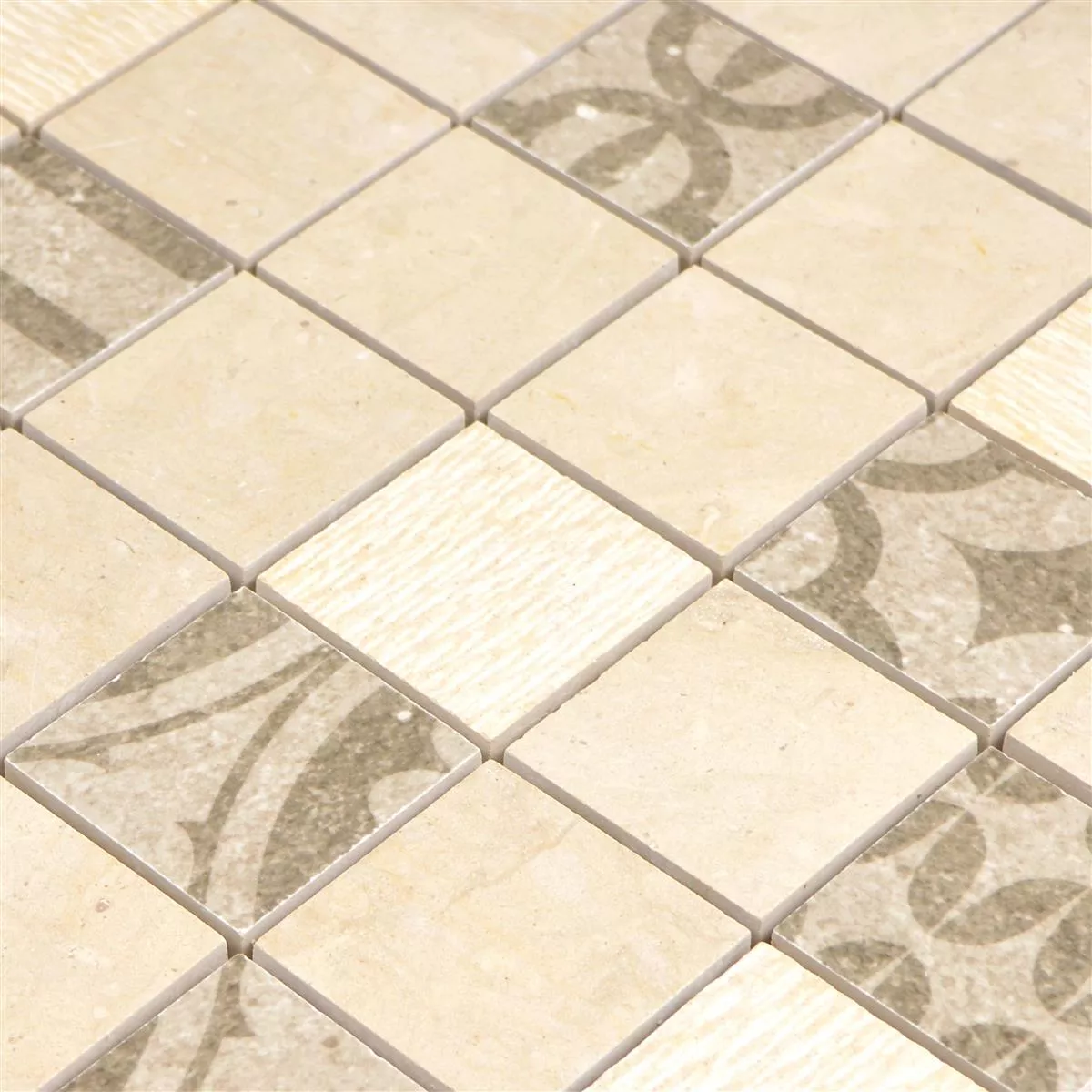 Keramik Mosaikfliesen Mythos Quadrat Beige