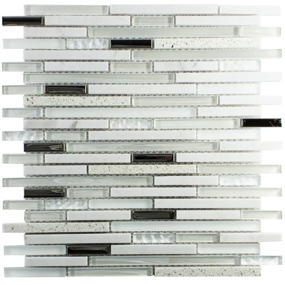 Glas Naturstein Artificial Mosaik Liberia Weiß