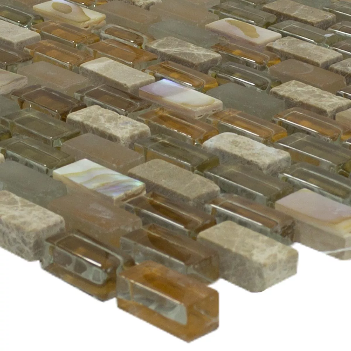 Glas Natursten Mosaik Zafferana Brun Beige Glas Natursten Mosaik Zafferana Brun Beige