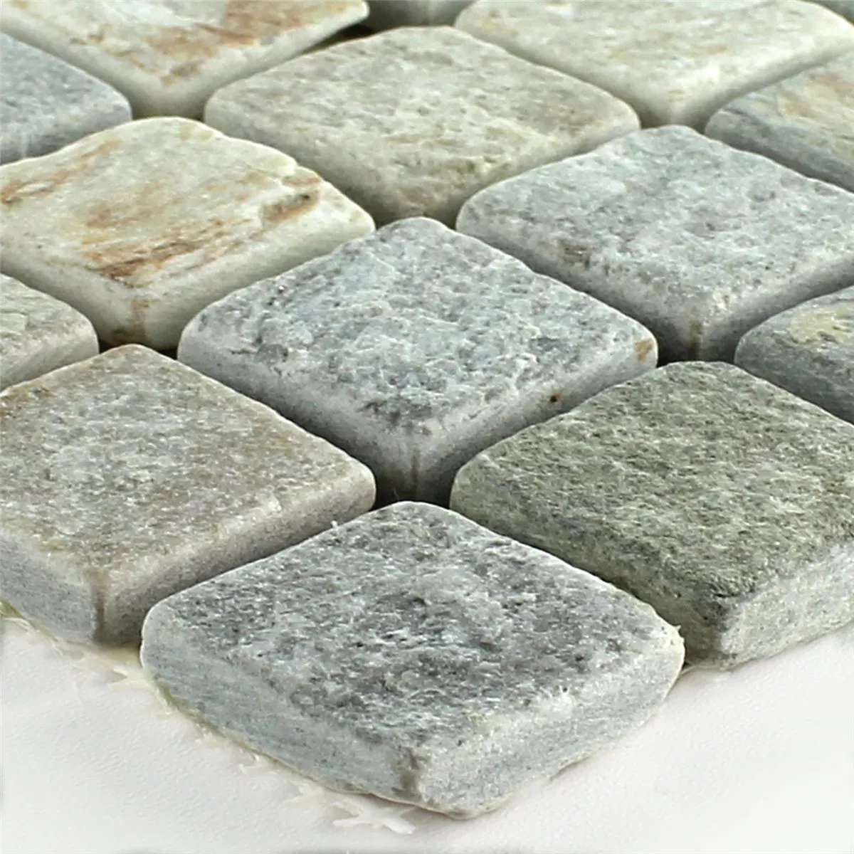 Mosaik Kvartsit Beige Grå 22x22mm Mosaik Kvartsit Beige Grå 22x22mm