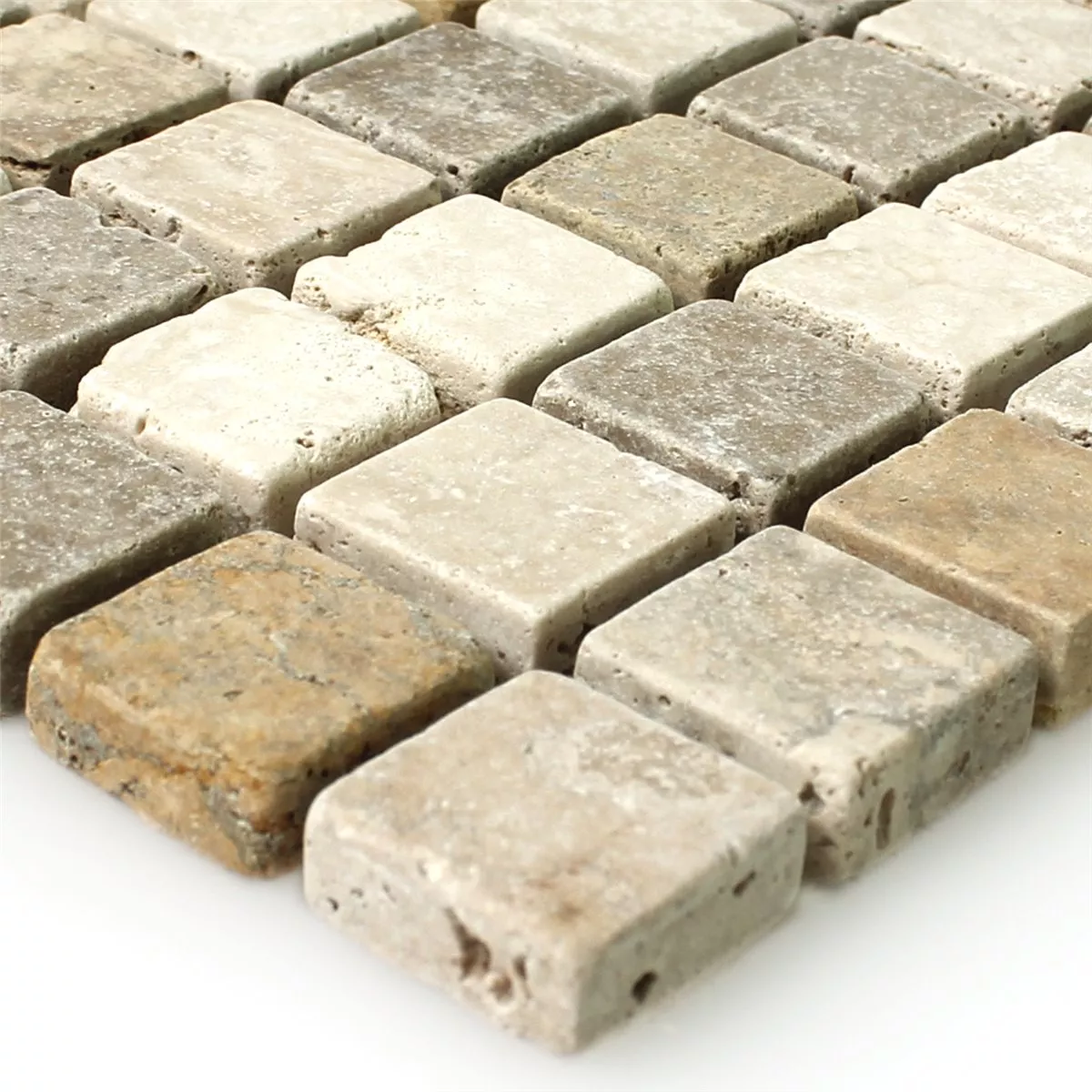 Travertin Mosaik Brun Beige Röd Travertin Mosaik Brun Beige Röd
