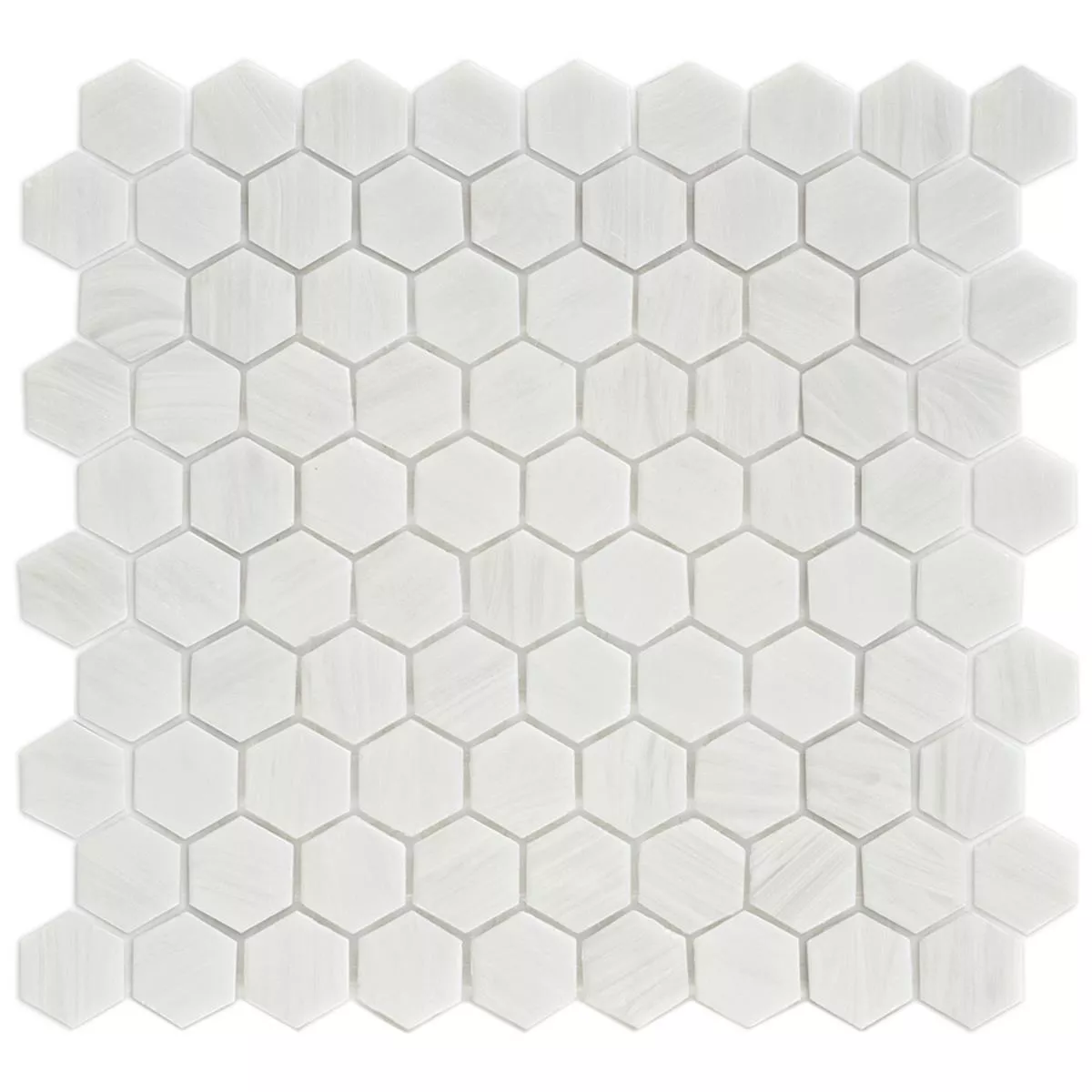 Glasmosaik Plattor Trend-Vi Hexagon 280 Vit Glasmosaik Plattor Trend-Vi Hexagon 280 Vit
