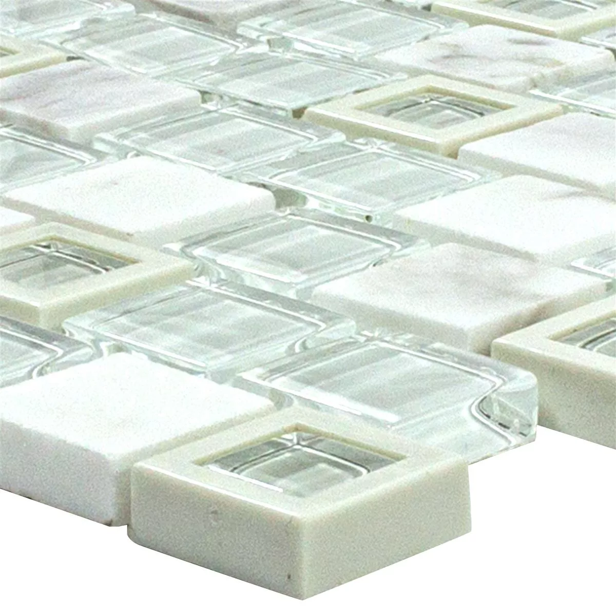 Glas Plast Natursten Mosaik Lunaquell Vit Glas Plast Natursten Mosaik Lunaquell Vit