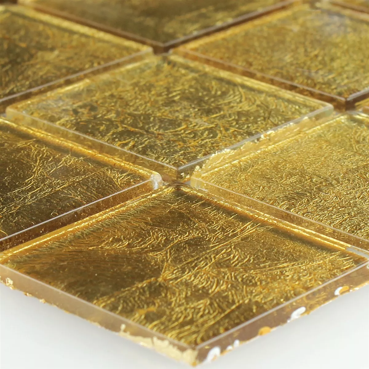 Glasmosaik Fliesen Saturn Gold Q48