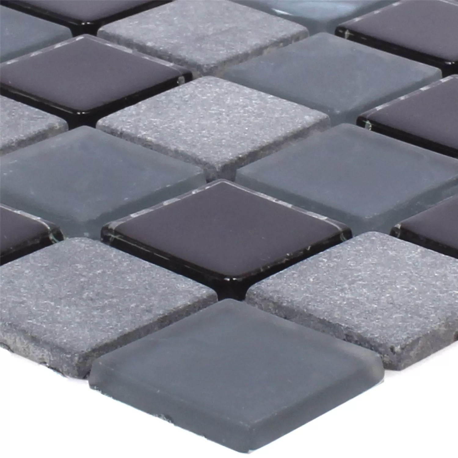 Mosaik Marmor Glas Mix Kobra Svart Grå 25 Mosaik Marmor Glas Mix Kobra Svart Grå 25