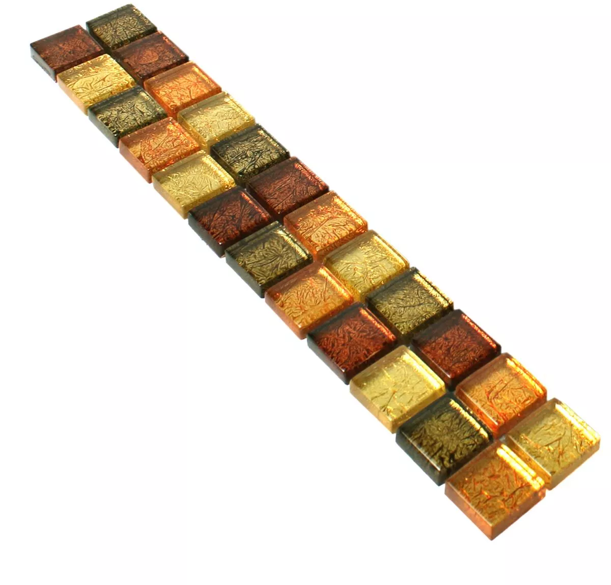 Glasmosaik Fliesen Bordüre SantaFe Gold Orange Q23