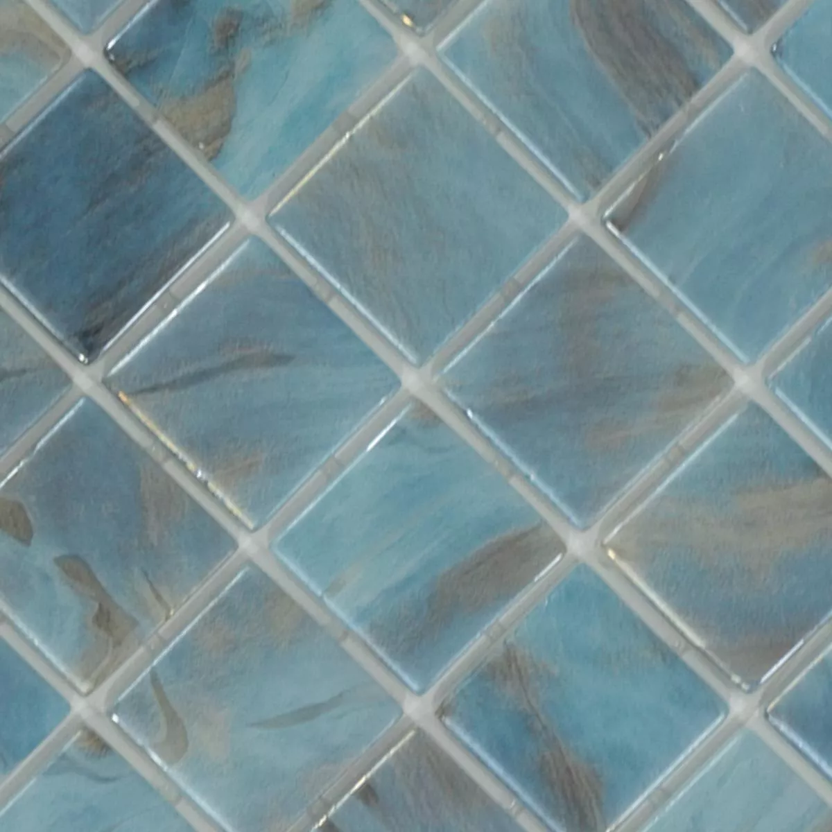 Glas Schwimmbad Pool Mosaik Alassio Blau 38