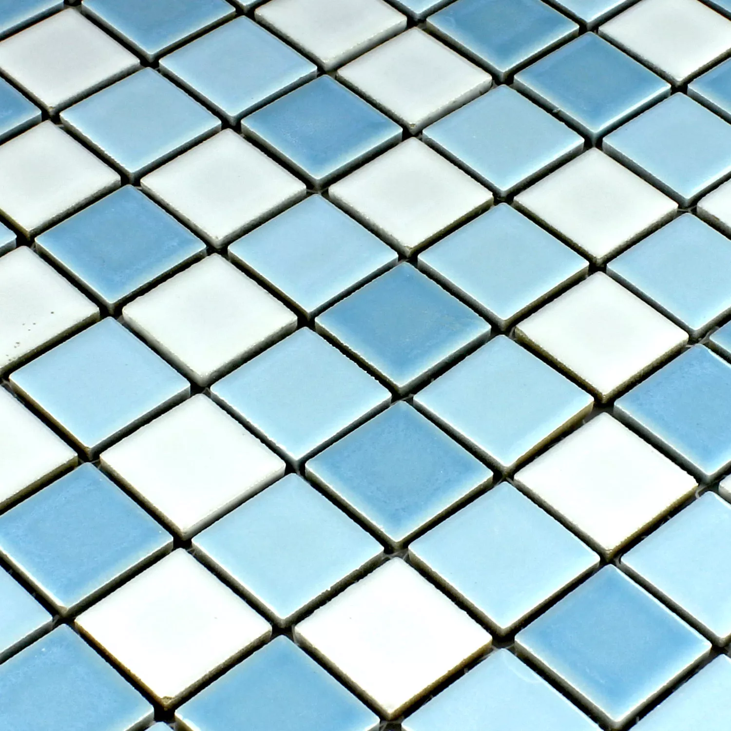 Keramik Mosaikfliesen Bodaway Blau Weiss 25x25x5mm