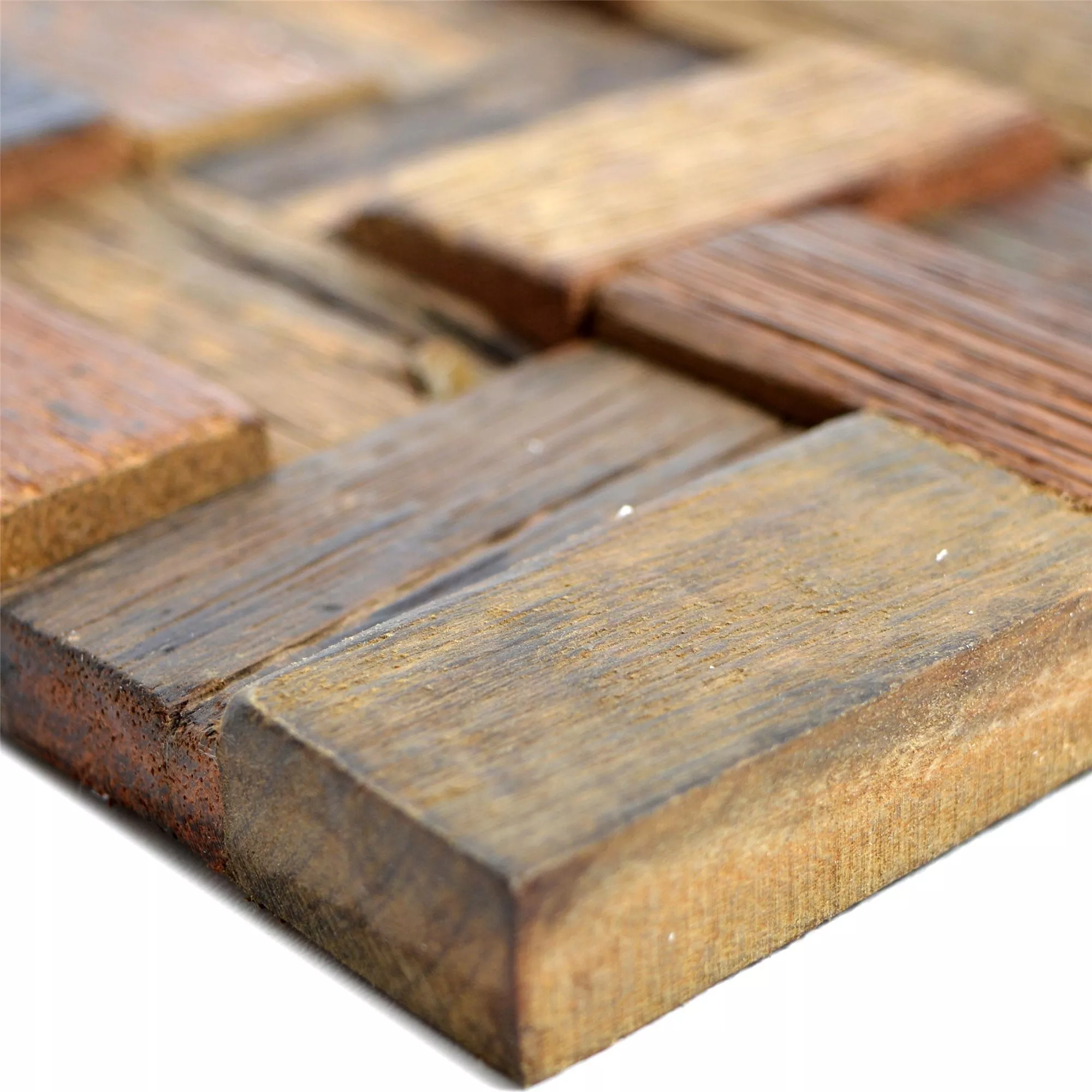 Trä Mosaik Bredon 3D Brun Rektangel Trä Mosaik Bredon 3D Brun Rektangel