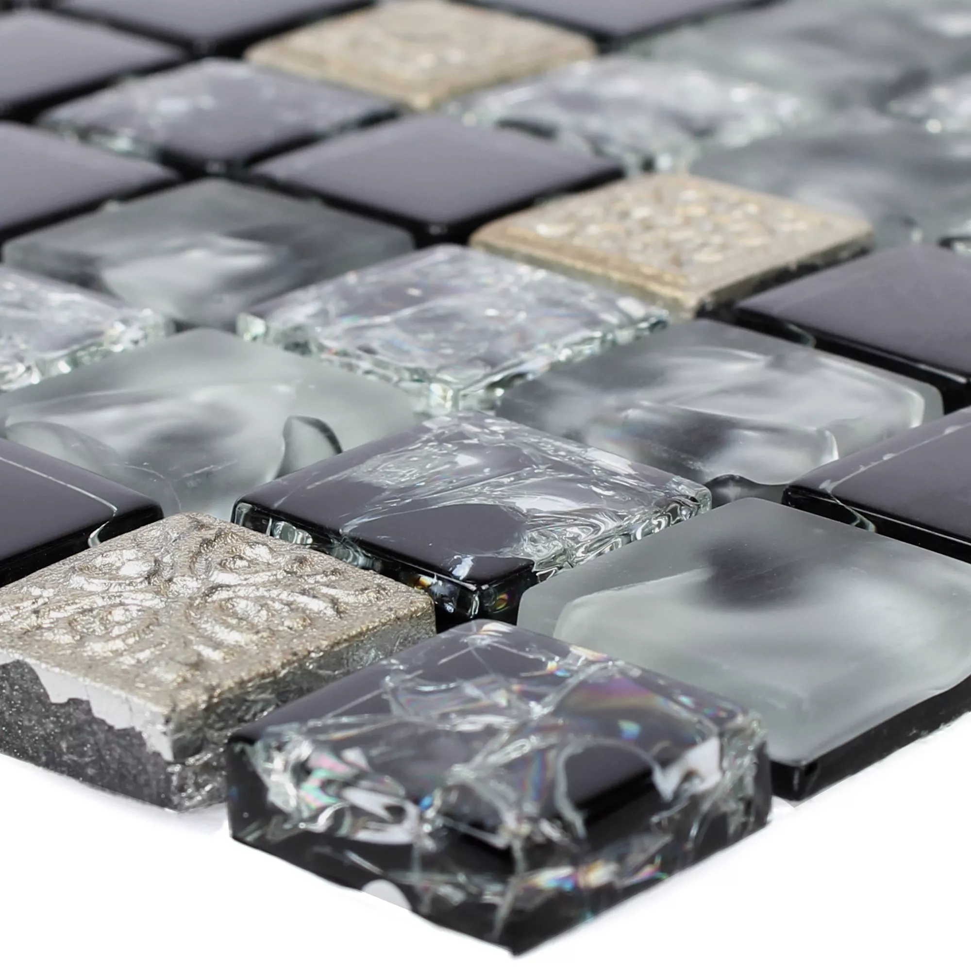 Glas Resin Mosaik Bogardus Svart Mix Glas Resin Mosaik Bogardus Svart Mix